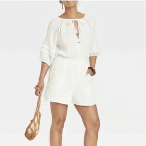 Knox Rose Cotton Gauzy Beachy White
Boho Festival Romper XL NWT